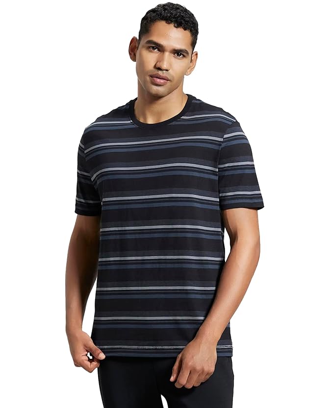Jockey Men's Striped Round Neck Half Sleeve T-Shirt- UM42