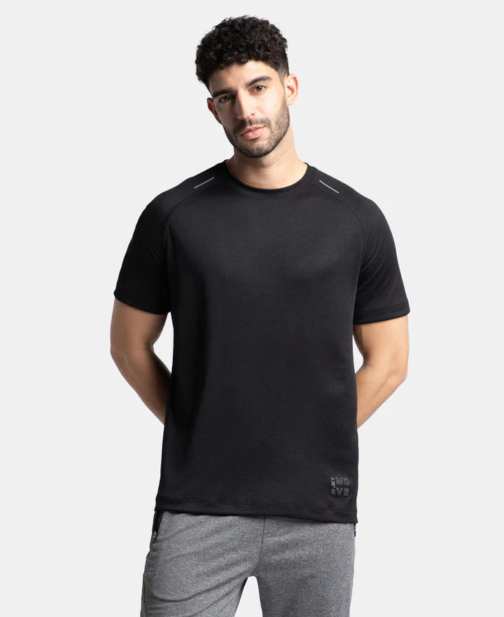 Jockey Men's Dry Fit Round Neck Self patterned Half Sleeve T-Shirt- MV16