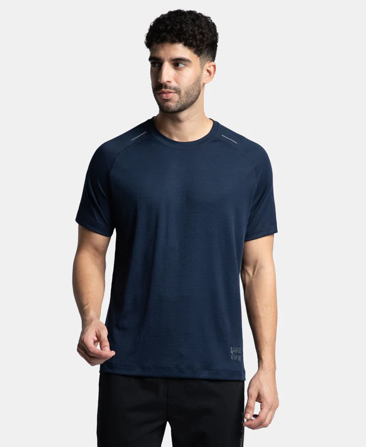 Jockey Men's Dry Fit Round Neck Self patterned Half Sleeve T-Shirt- MV16