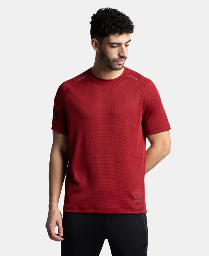 Jockey Men's Dry Fit Round Neck Self patterned Half Sleeve T-Shirt- MV16
