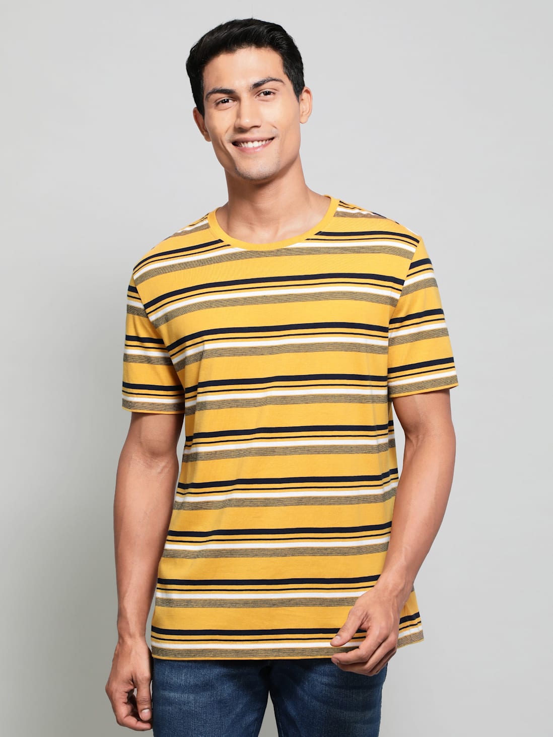 Jockey Men's Striped Round Neck Half Sleeve T-Shirt- UM42
