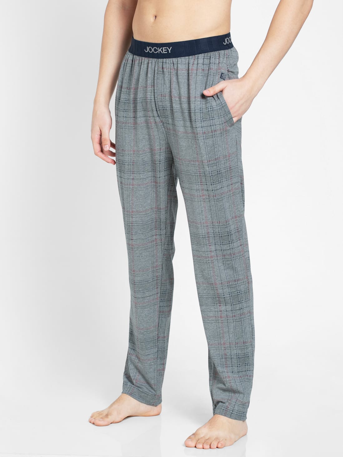 Jockey Men's Checkered Pyjama with Side Pockets- IM03