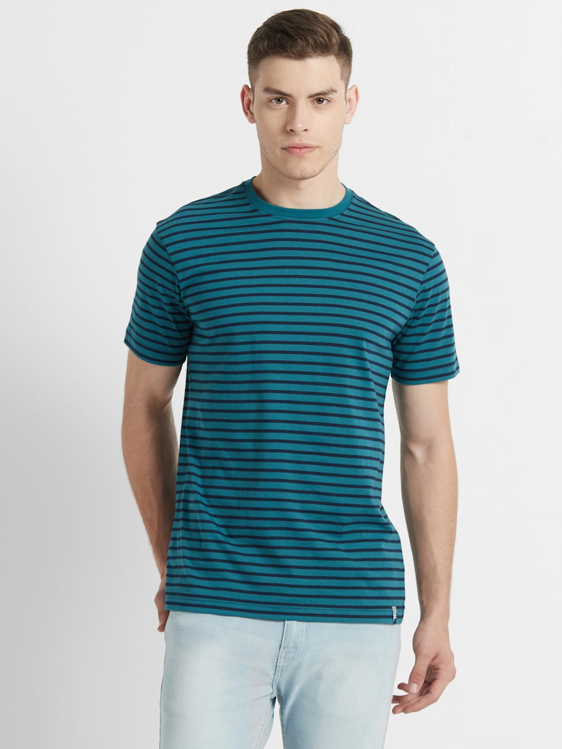 Jockey Men's Striped Round Neck Half Sleeve T-Shirt- 2715