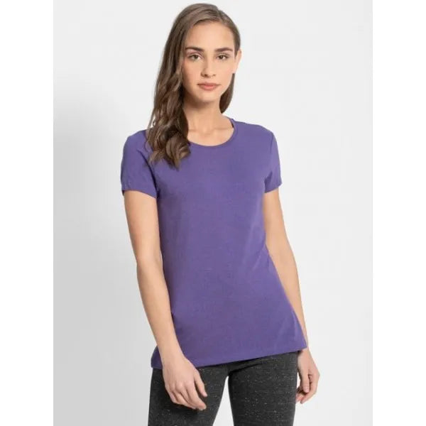 Jockey Women's Solid Round Neck Half Sleeve T-Shirt- 1515