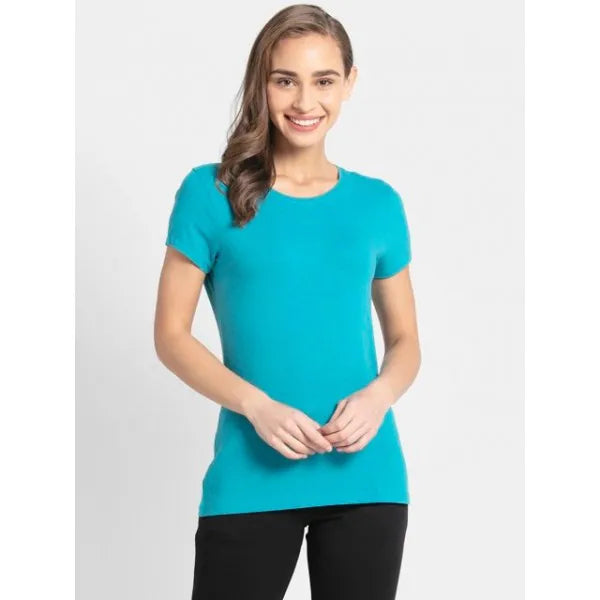 Jockey Women's Solid Round Neck Half Sleeve T-Shirt- 1515