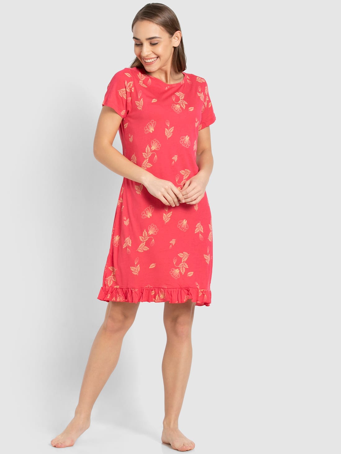Jockey Women's Half Sleeve Printed Sleep Dress- RX25