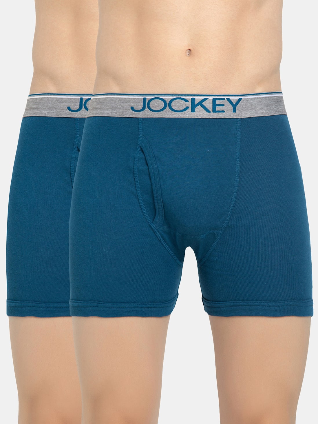 Jockey Men's Cotton Rib Solid Boxer Brief - 8009 (Pack of 2)