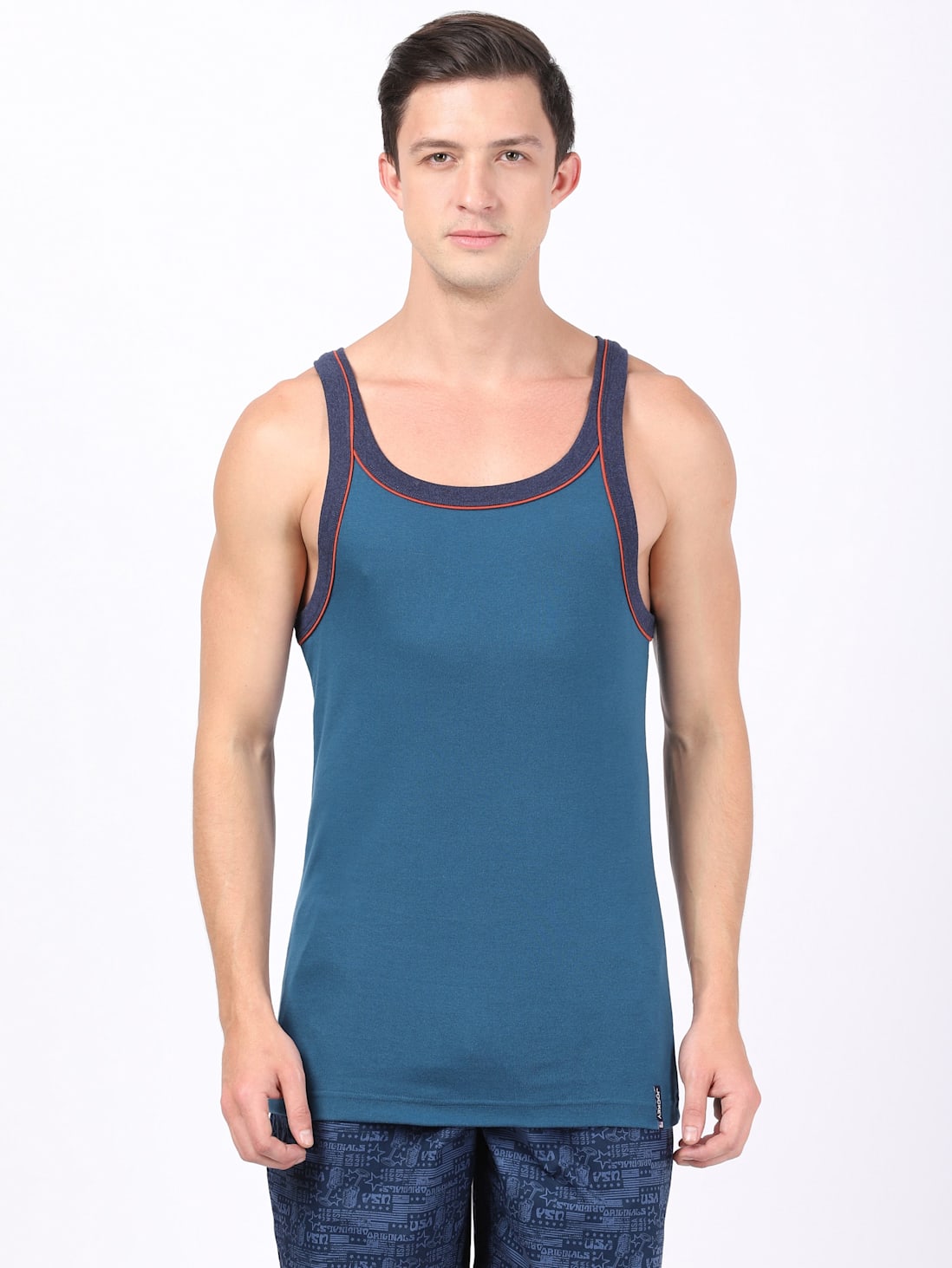 jockey Men's Gym Vest with Back Panel Graphic Print- US54