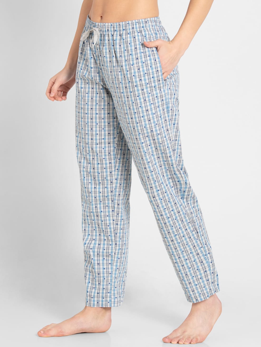 Jockey Women's Checkered Pyjama with Side Pockets- RX06
