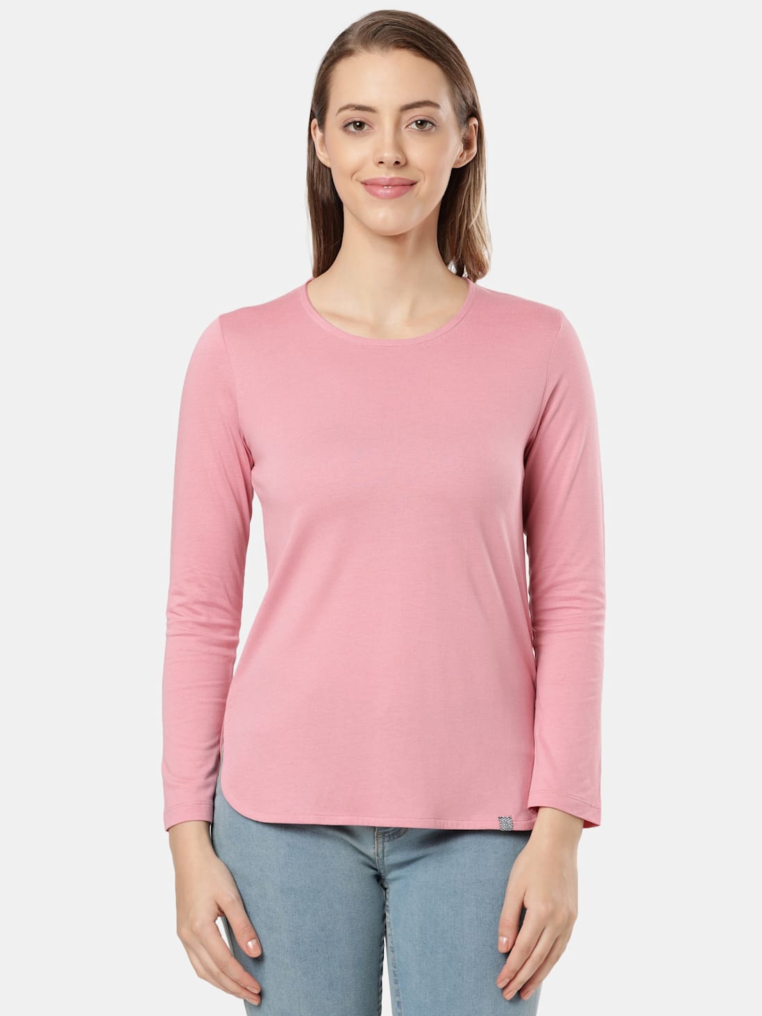 Jockey Women's Solid Round Neck Full Sleeve T-Shirt- RX21