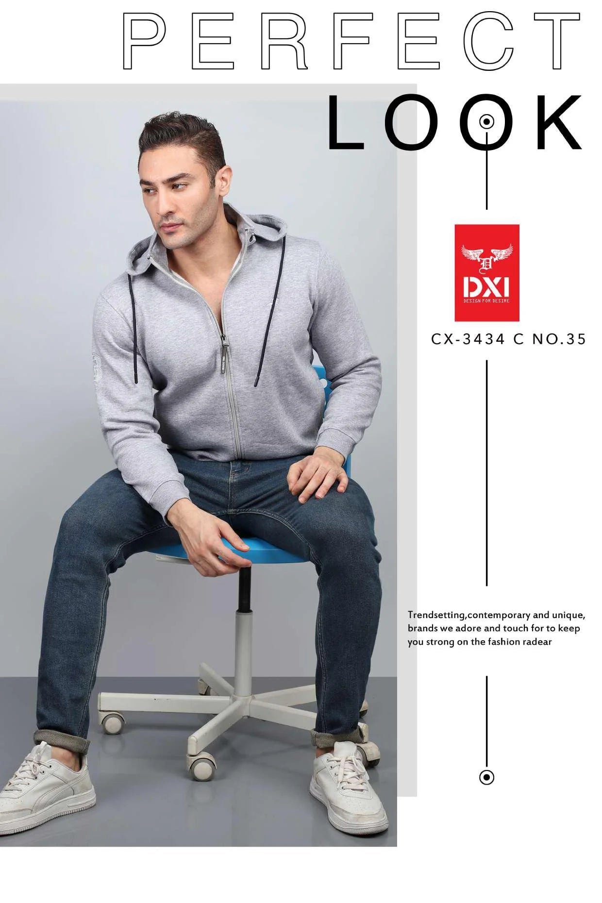 DXI FULL ZIP HOODIE SWEAT SHIRT CX-3434