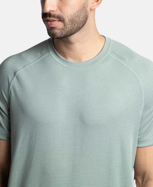 Jockey Men's Dry Fit Round Neck  Self patterned Half Sleeve T-Shirt- MV16