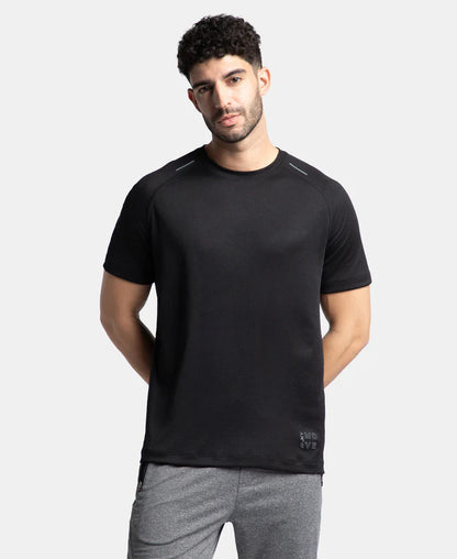 Jockey Men's Dry Fit Round Neck  Self patterned Half Sleeve T-Shirt- MV16