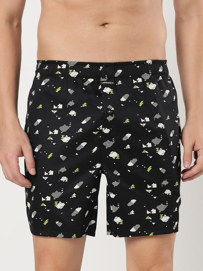 Jockey Men's Printed Boxer Shorts with Side Pocket - NY07