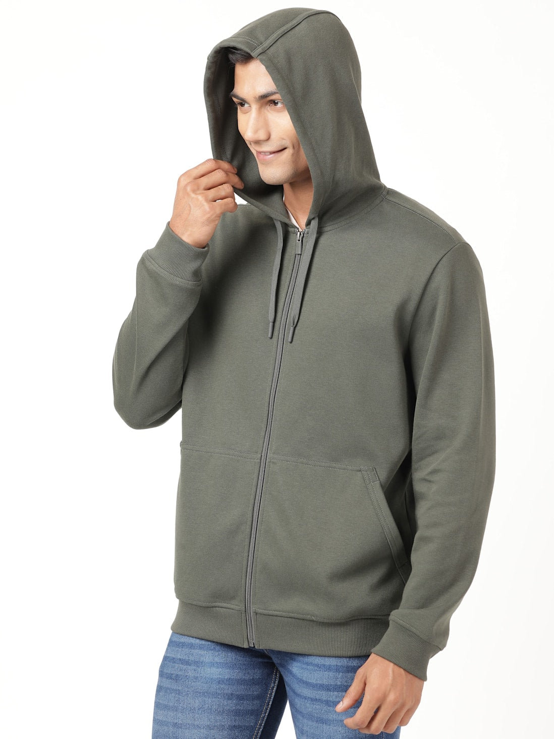 Jockey Men's Ribbed Cuff Hoodie Jacket- AM61