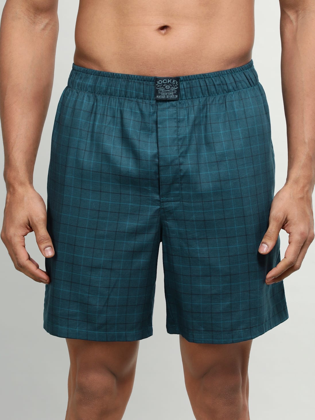 Jockey Tencel Lyocell Cotton Checkered Boxer Shorts with Pocket - HG18