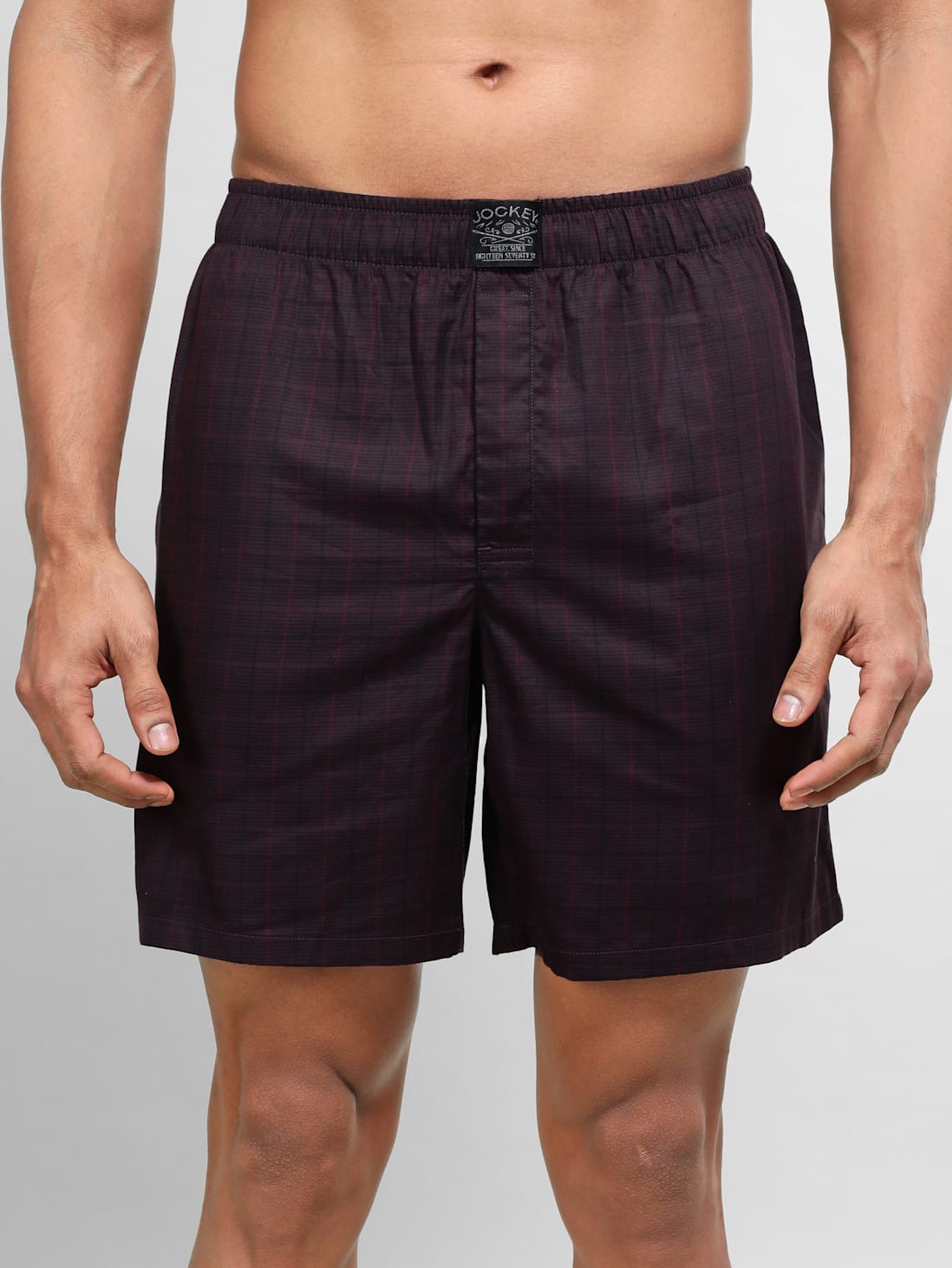 Jockey Tencel Lyocell Cotton Checkered Boxer Shorts with Pocket - HG18