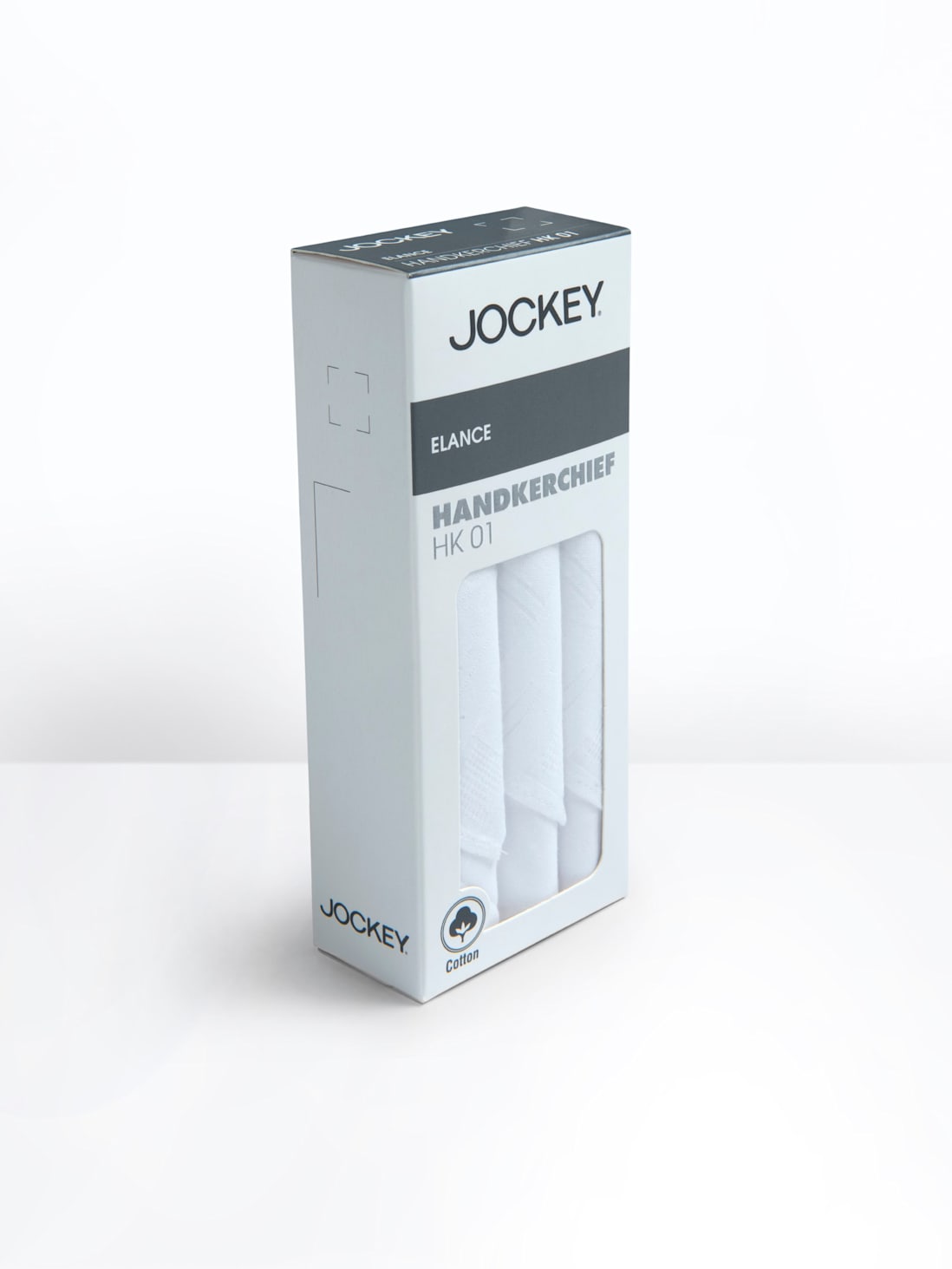 Jockey Plain White Cotton Handkerchief- HK01 (Pack of 3)