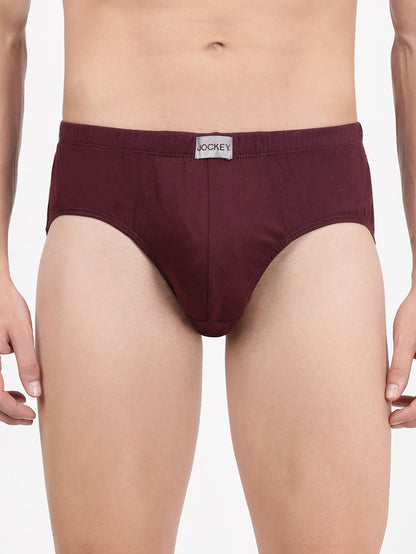 Jockey Men's Solid Poco Brief with Concealed Waistband- 8035 Single Pack