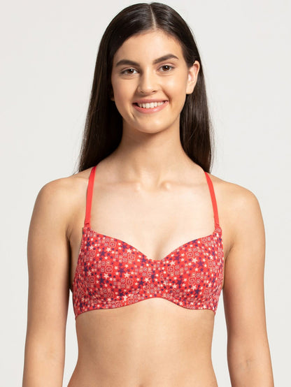 Jockey Women's Wirefree Padded Printed T-Shirt Bra- UL51