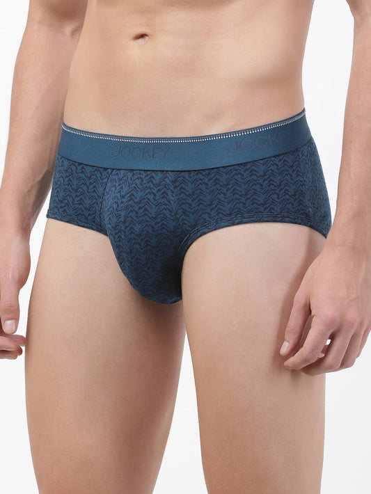 Jockey Men's Cotton Elastane Stretch Printed Brief- EL08