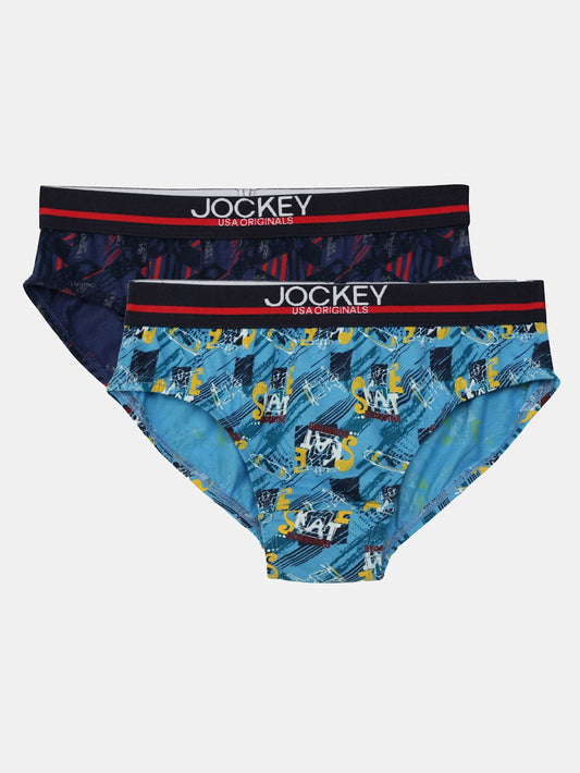 Jockey Juniors Boy's Printed Brief- UB12 (2 Pack)