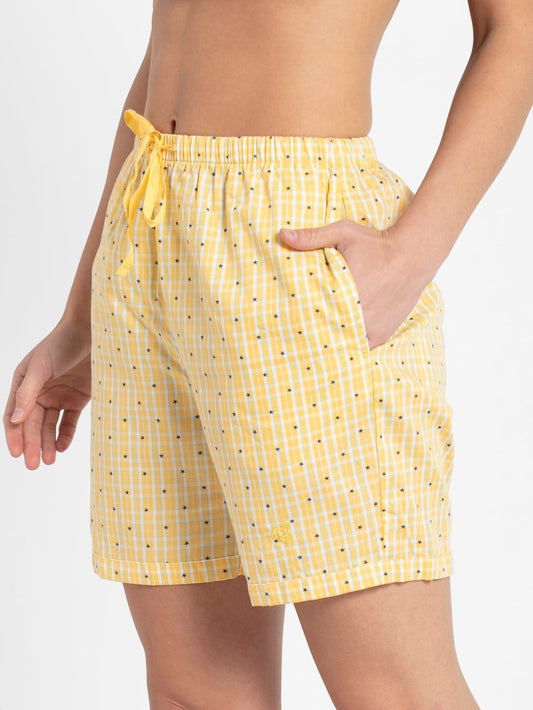 Jockey Women's Checkered Shorts with Side Pockets- RX15