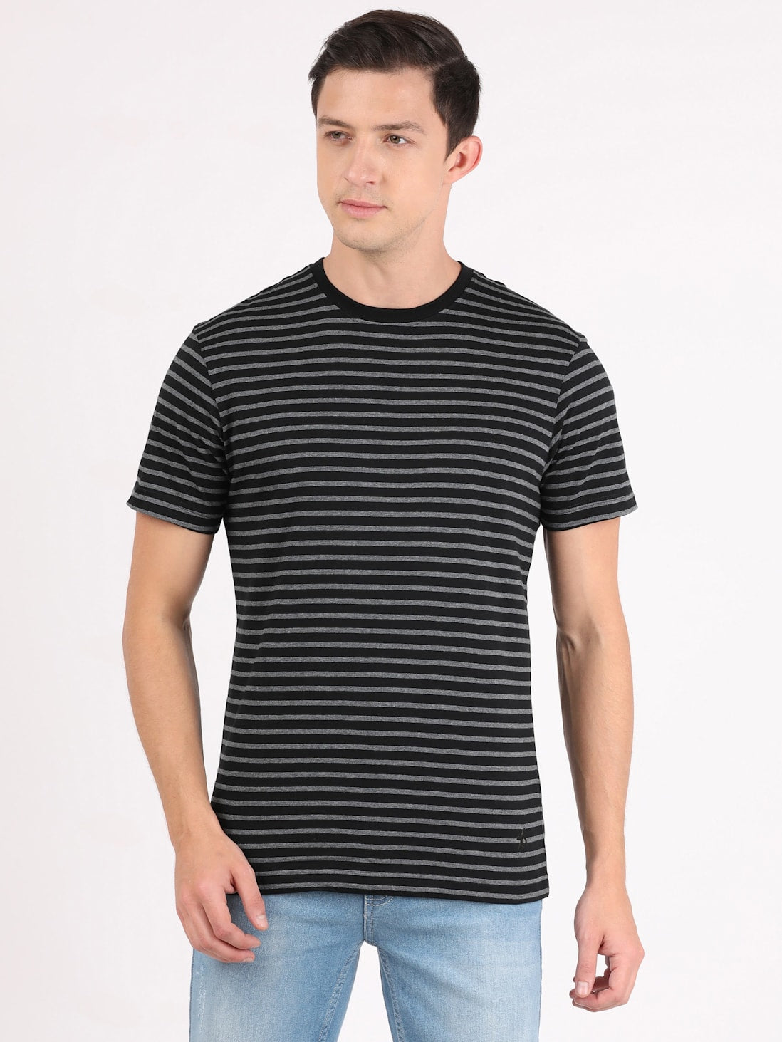 Jockey Men's Striped Round Neck Half Sleeve T-Shirt- 2715