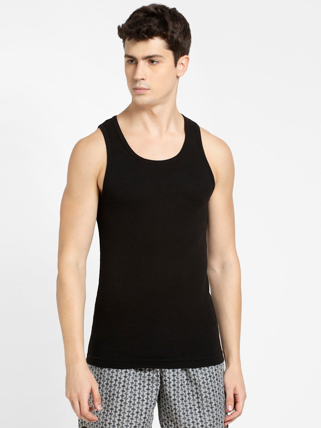 Jockey Men's Rib Round Neck Sleeveless Vest- FP04