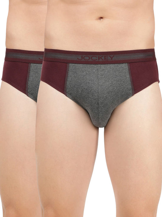 Jockey Men's Cotton Multicolor Brief- 1011 (Pack Of 2)