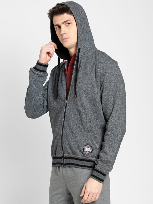 Jockey Men's Hoodie Jacket with Ribbed Cuffs- UM05