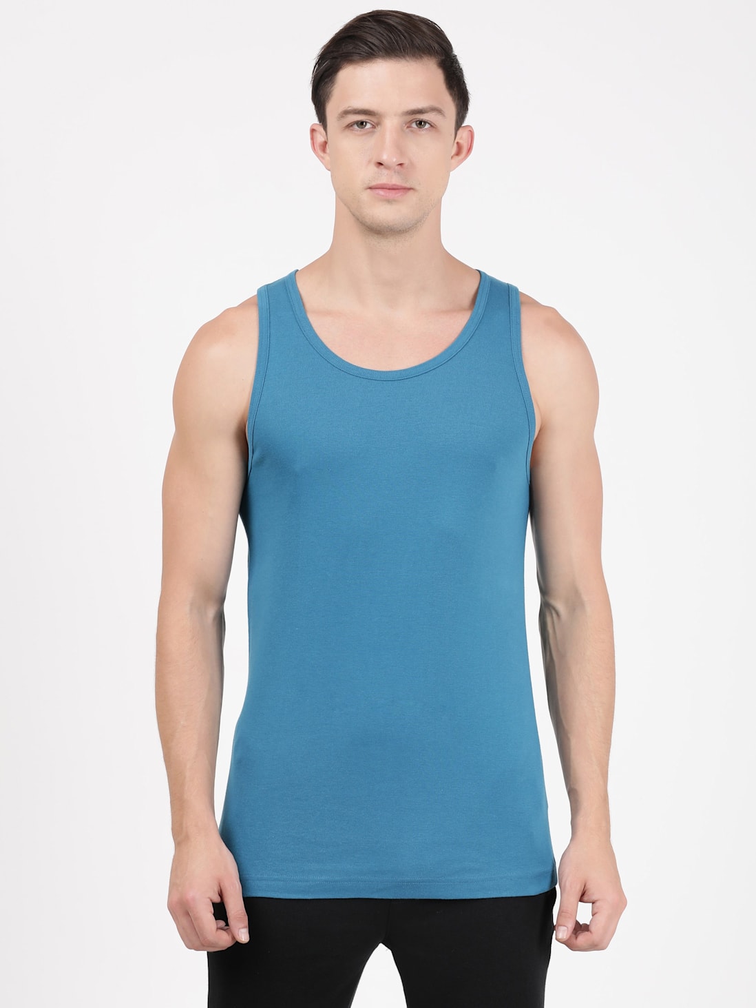 Jockey Men's Rib Round Neck Sleeveless Vest- FP04