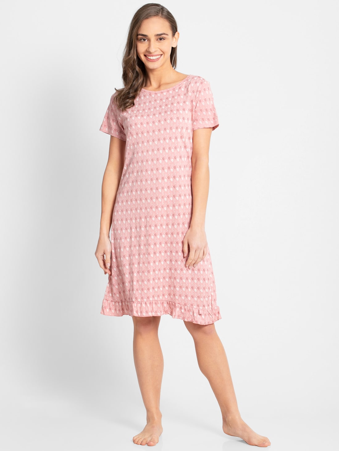 Jockey Women's Half Sleeve Printed Sleep Dress- RX25