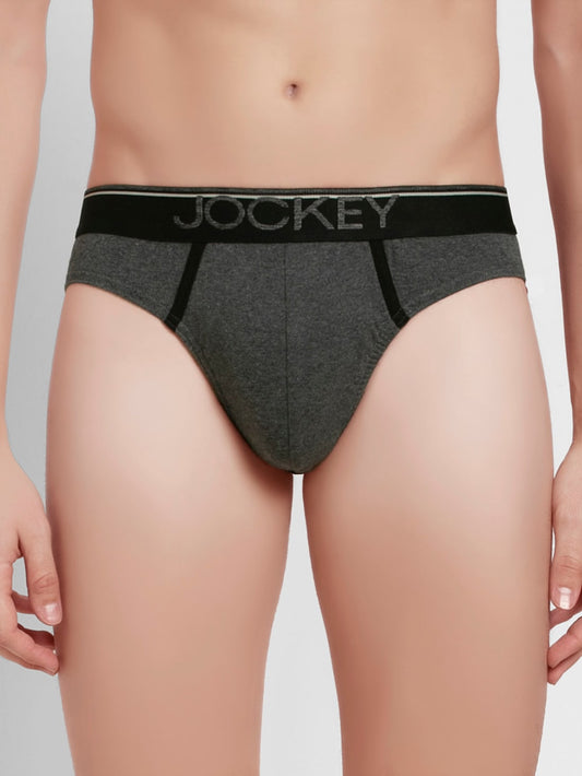 Jockey Men's Cotton Rib Solid Brief- 8044