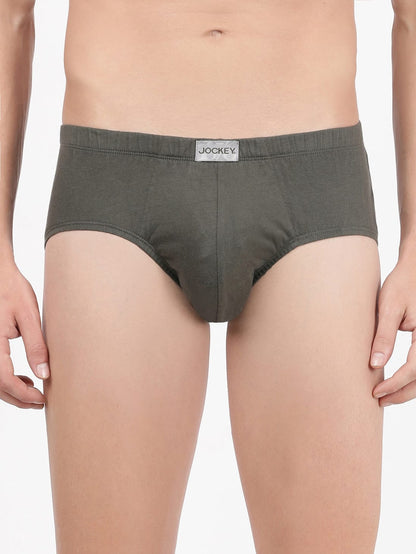 Jockey Men's Solid Poco Brief with Concealed Waistband- 8035 Single Pack
