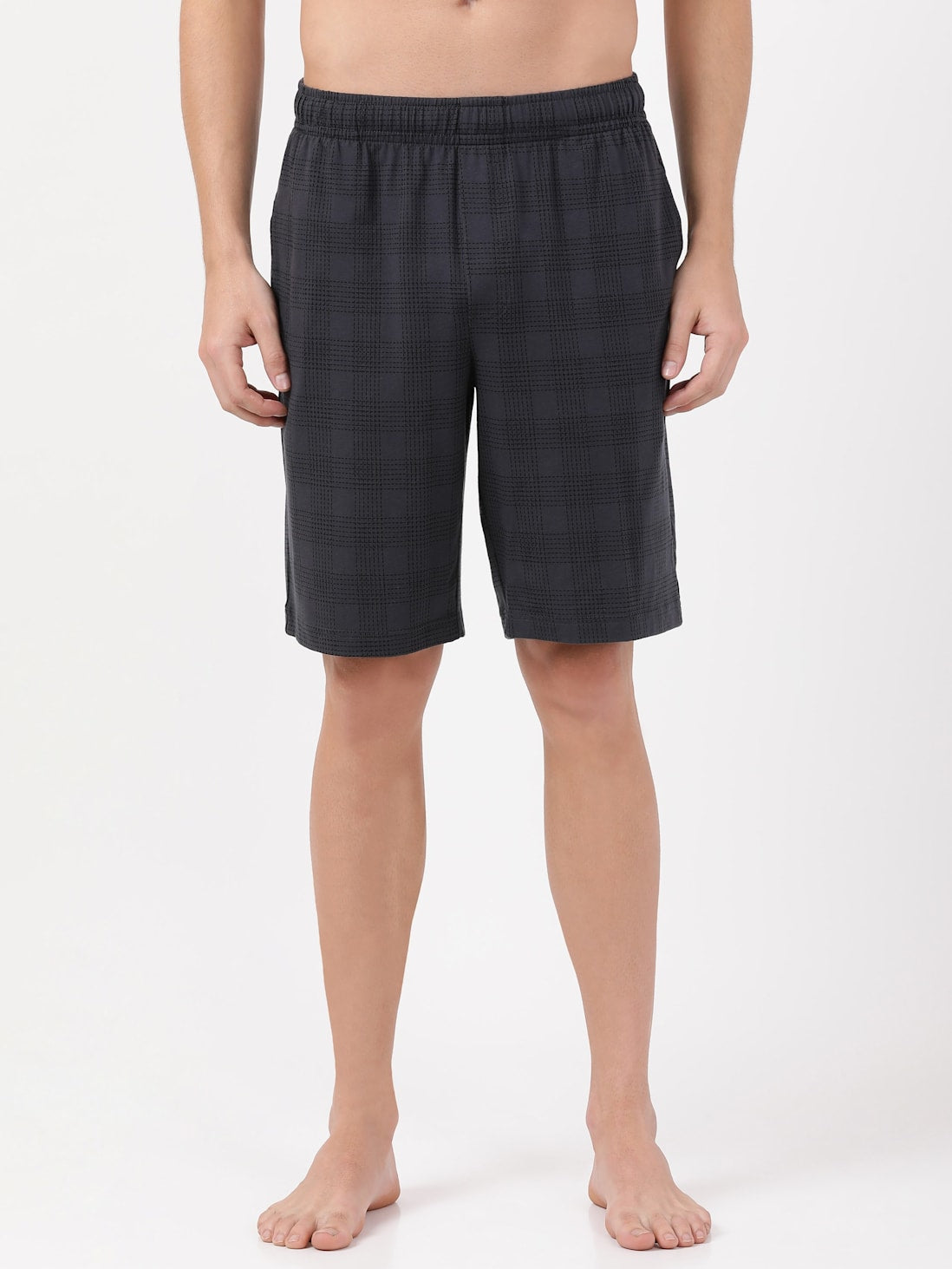 Jockey Men's Checkered Shorts with Side Pockets- RM01