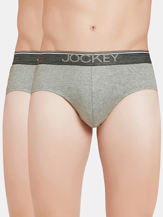 Jockey Men's Combed Cotton Solid Brief- 8037 (Pack Of 2)