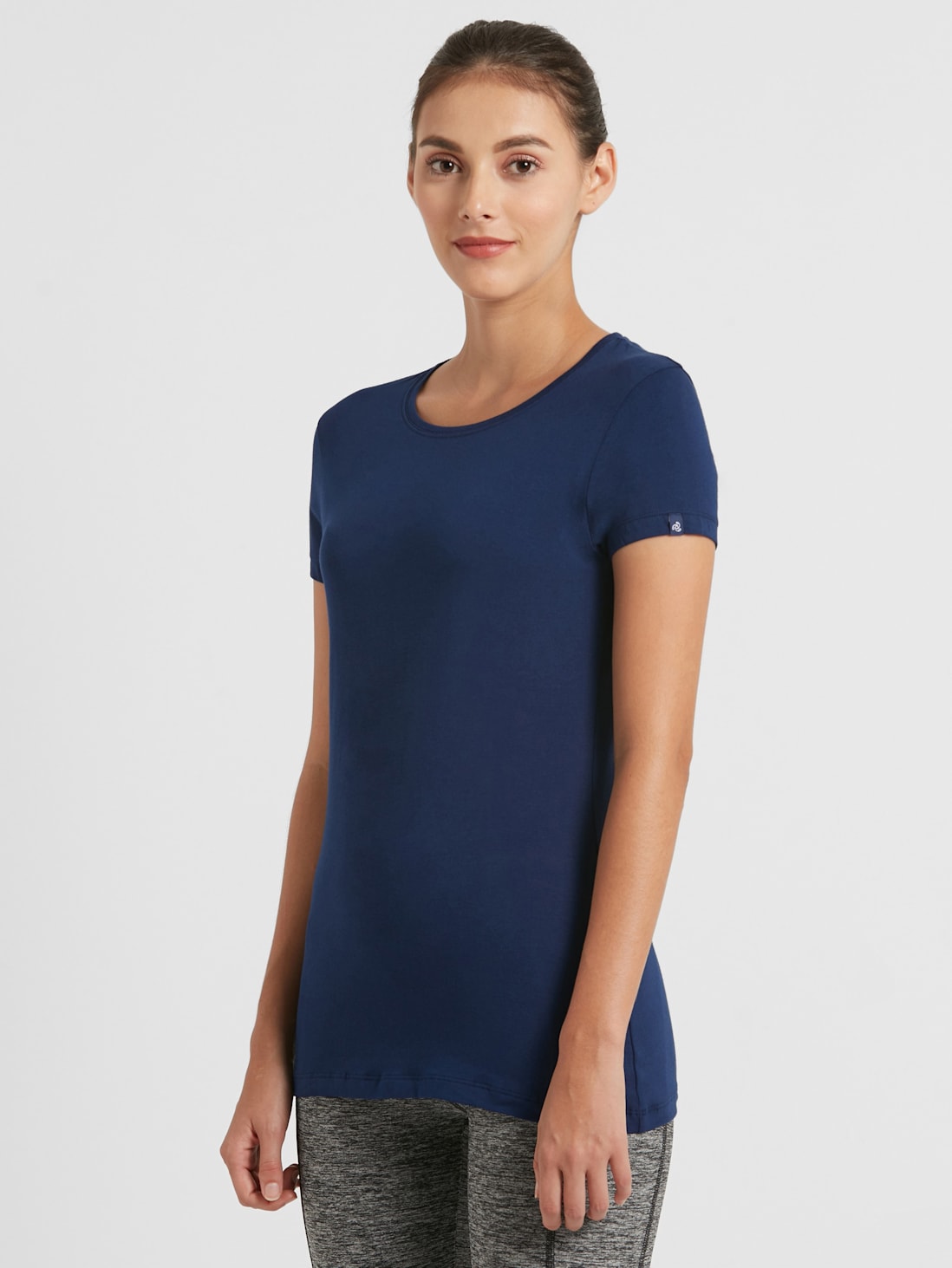 Jockey Women's Solid Round Neck Half Sleeve T-Shirt- 1515