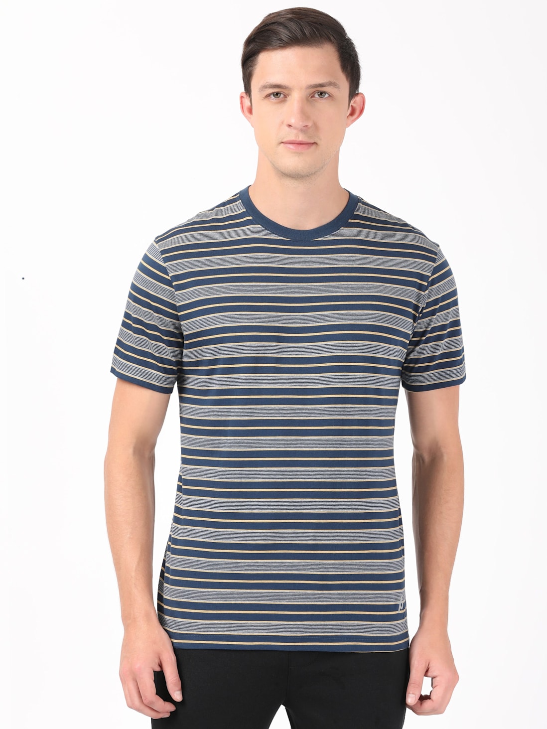 Jockey Men's Striped Round Neck Half Sleeve T-Shirt- 2715