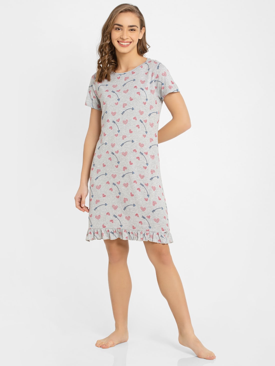 Jockey Women's Half Sleeve Printed Sleep Dress- RX25