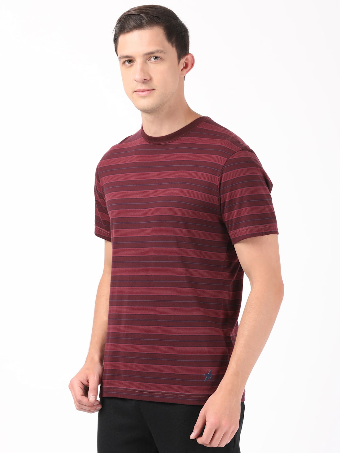 Jockey Men's Striped Round Neck Half Sleeve T-Shirt- 2715