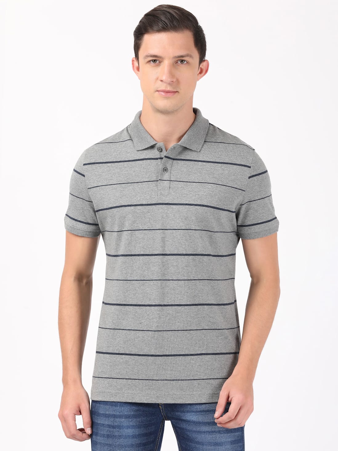 Jockey Men's Striped Half Sleeve Polo T-Shirt- UM15