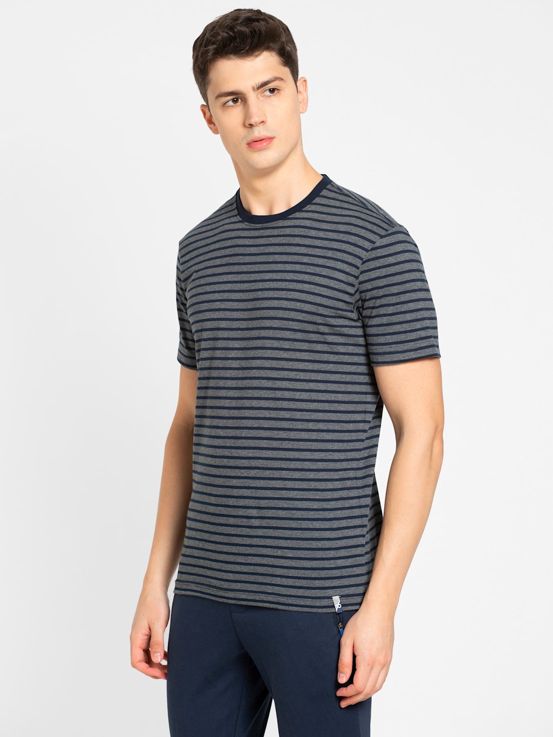 Jockey Men's Striped Round Neck Half Sleeve T-Shirt- 2715