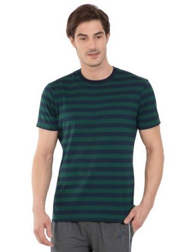 Jockey Men's Striped Round Neck Half Sleeve T-Shirt- 2715