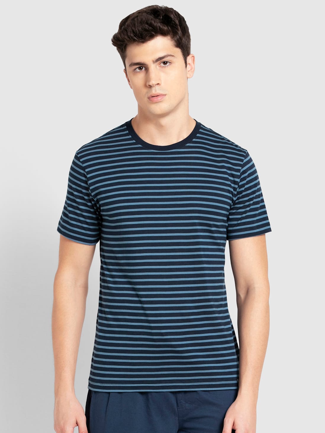 Jockey Men's Striped Round Neck Half Sleeve T-Shirt- 2715