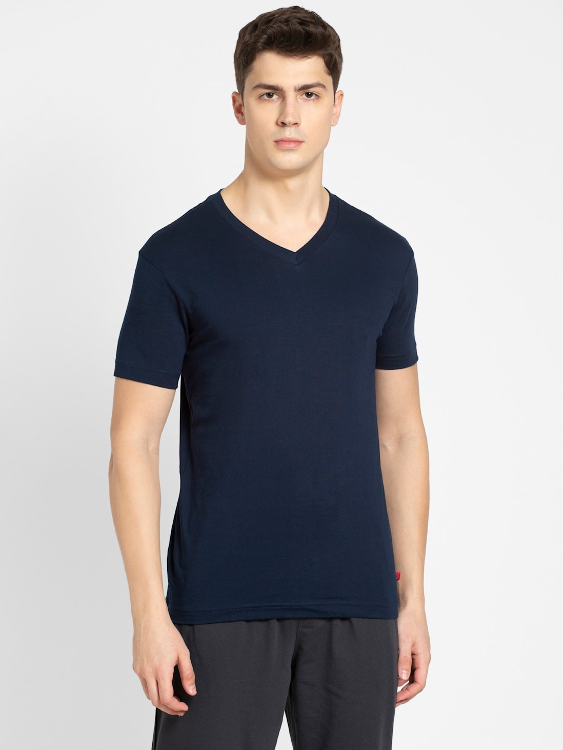 Jockey Men's V-neck Half Sleeve T-Shirt- 2726 – Snow White