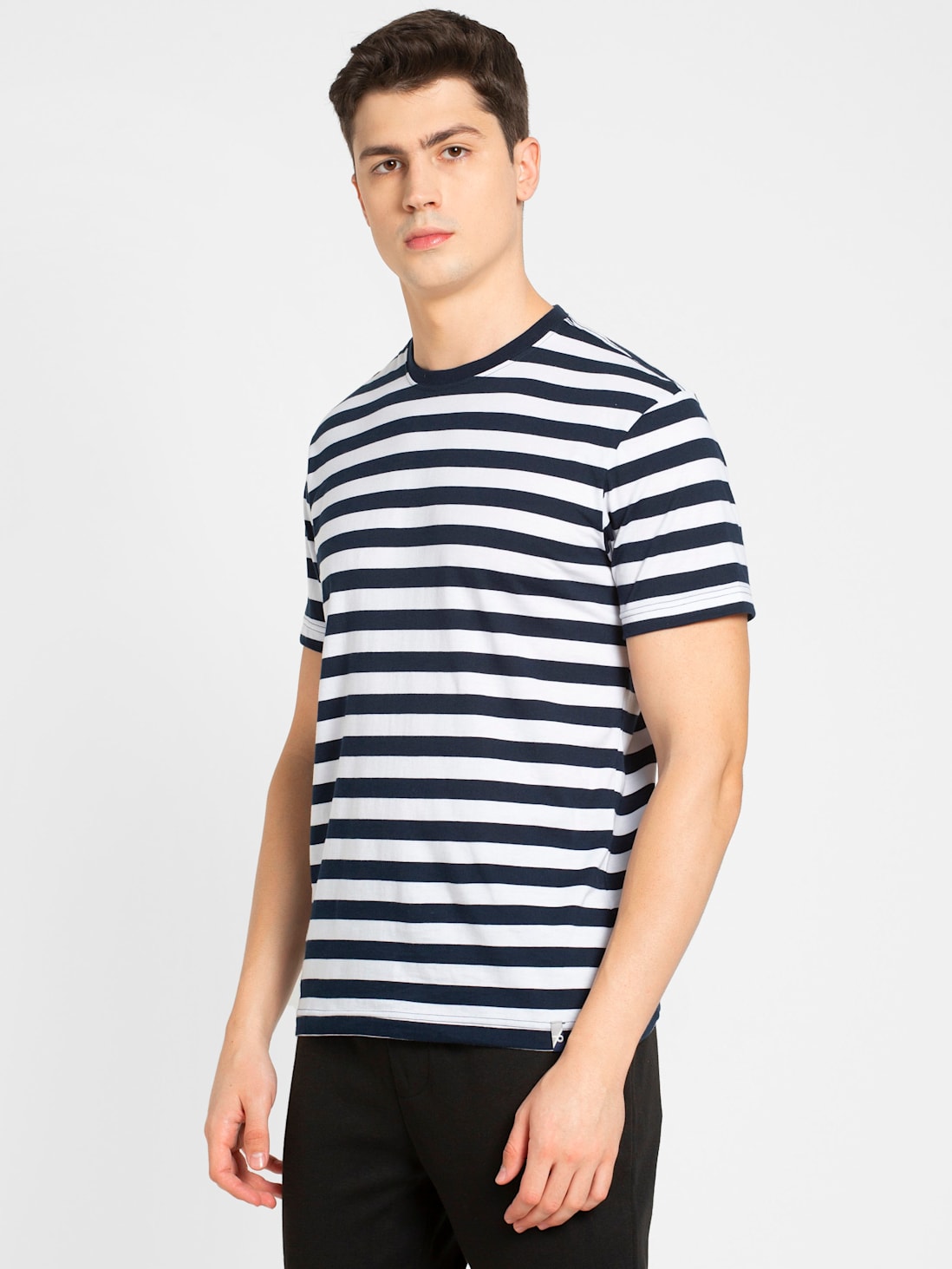 Jockey Men's Striped Round Neck Half Sleeve T-Shirt- 2715