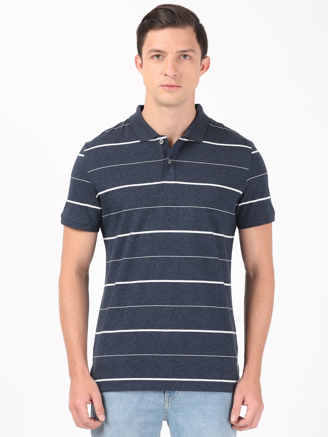 Jockey Men's Striped Half Sleeve Polo T-Shirt- UM15