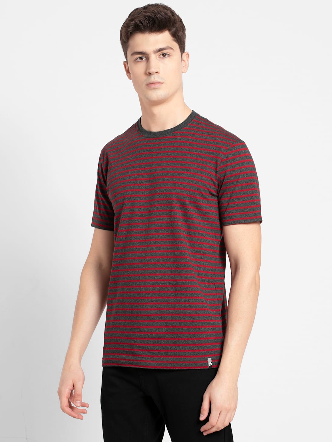 Jockey Men's Striped Round Neck Half Sleeve T-Shirt- 2715